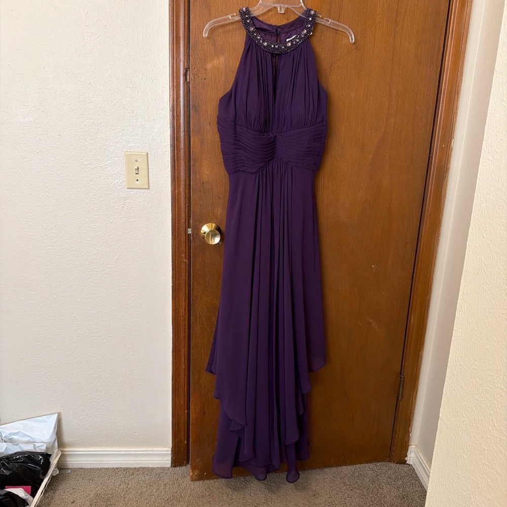 Eliza J Elegant Purple Maxi Dress beaded size 6